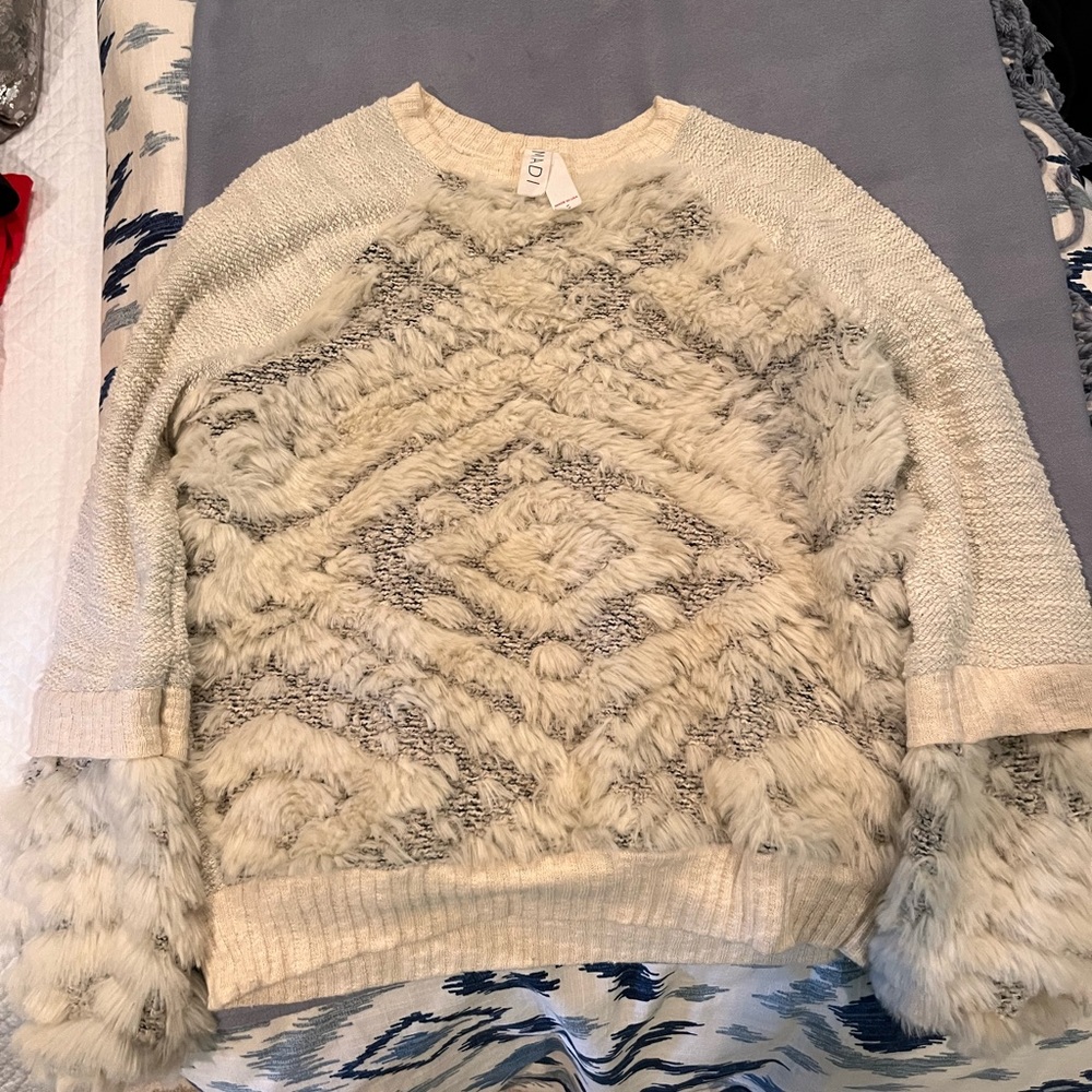 Super cute White fur sweater